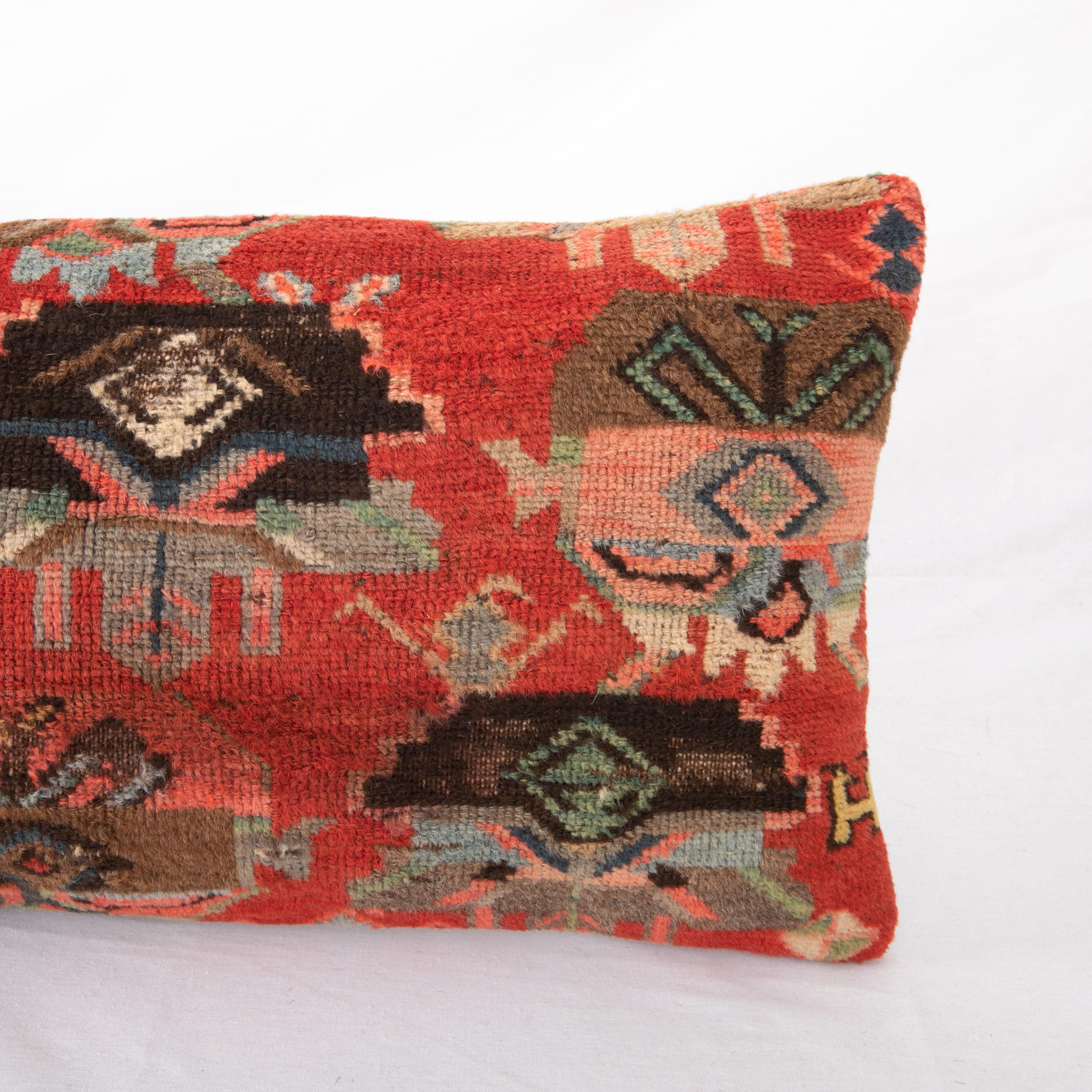 Armenian Rug Pillow Cover Made from a Caucasian Karabagh Rug, Late 19th / Early 20th C For Sale