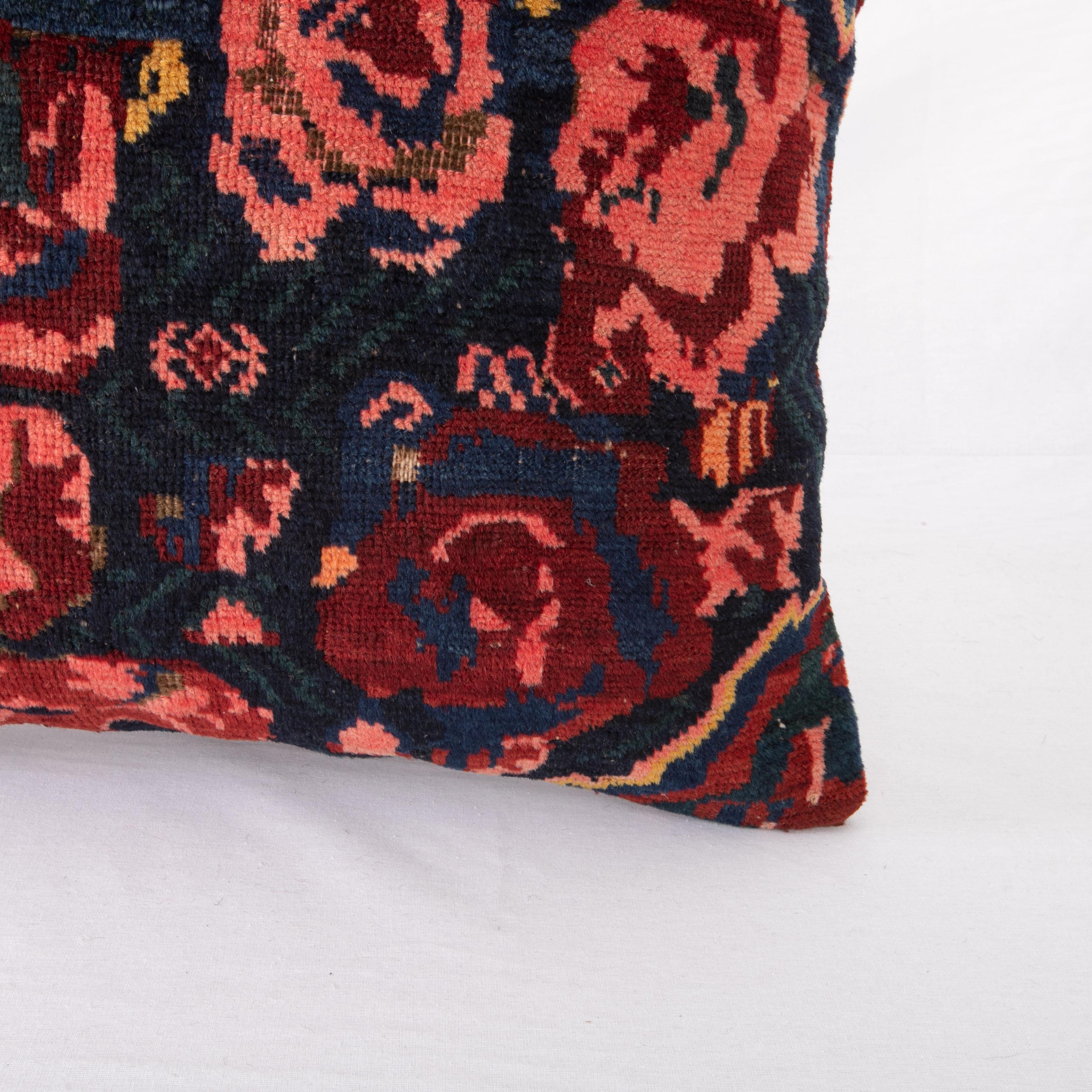 Hand-Woven Rug Pillow Cover Made from a Caucasian Seychour Rug, Early 20th C For Sale