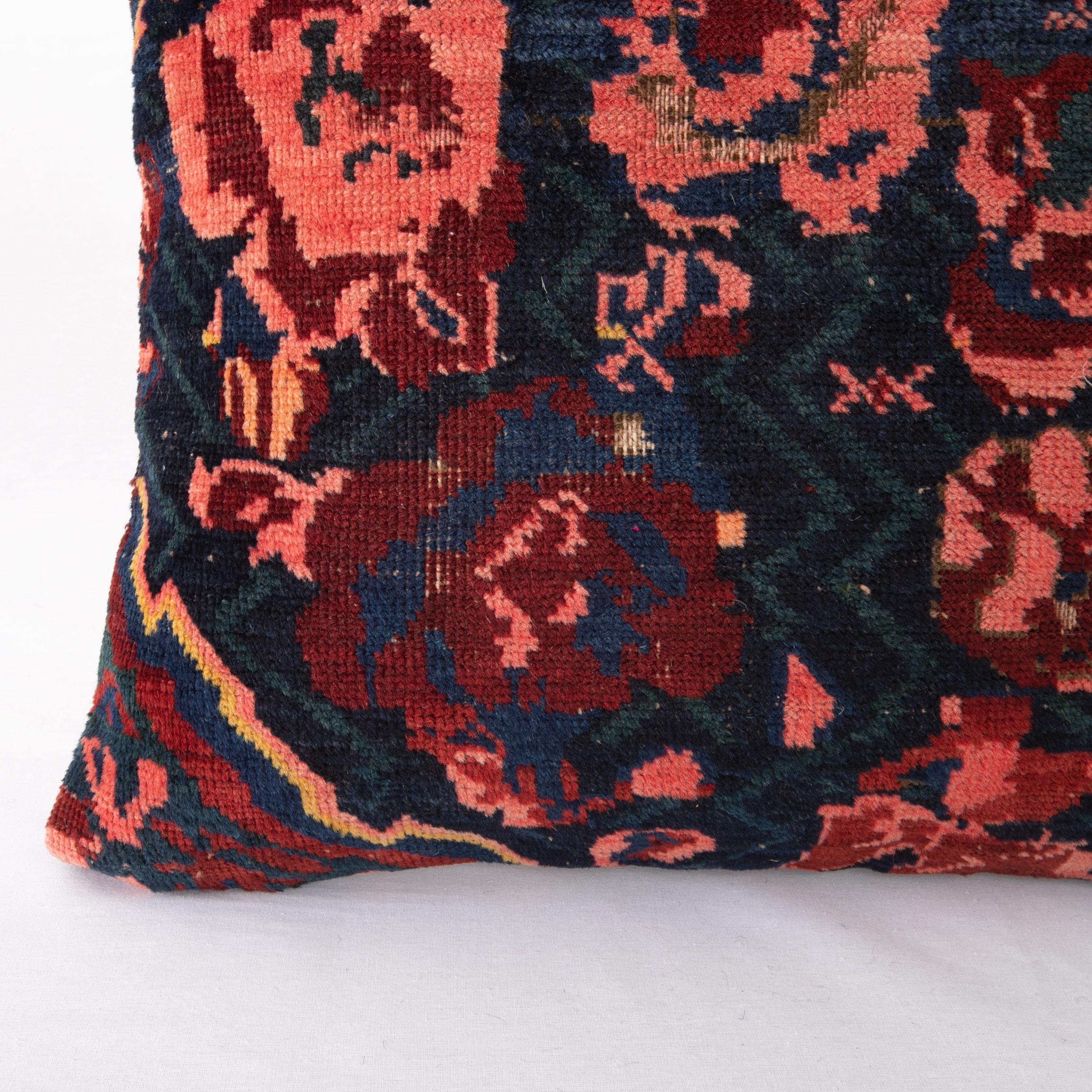 Hand-Woven Rug Pillow Cover Made from a Caucasian Seychour Rug, Early 20th C. For Sale