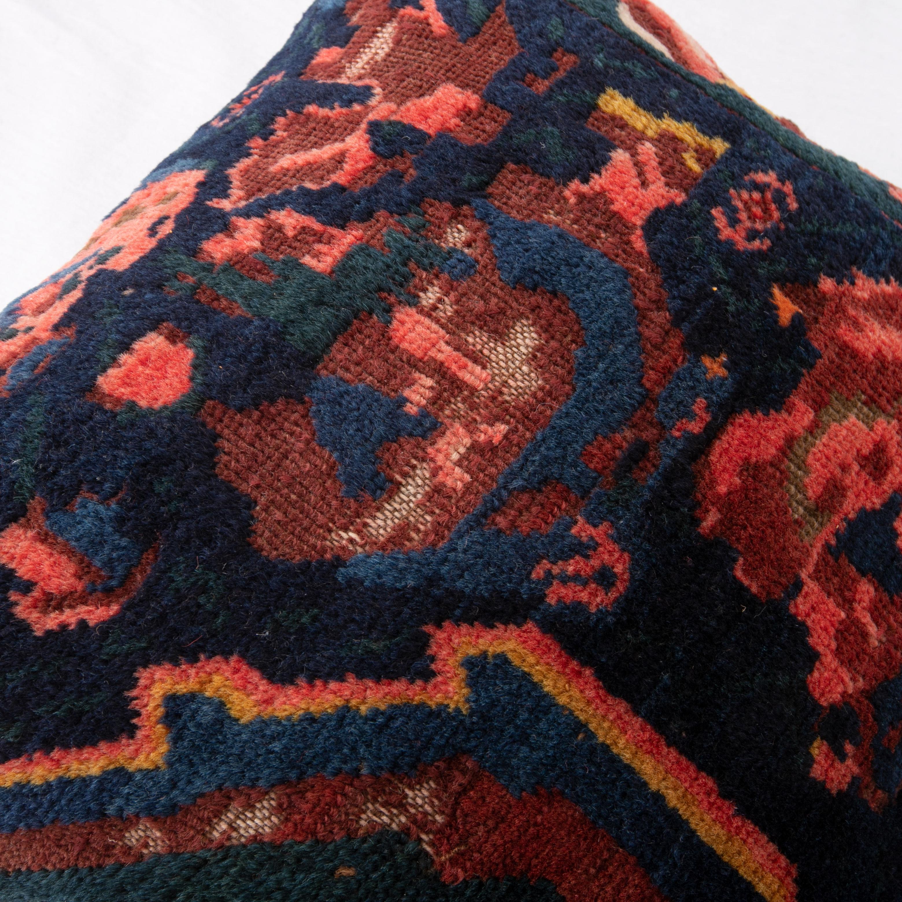 Rug Pillow Cover Made from a Caucasian Seychour Rug, Early 20th C. In Good Condition For Sale In Istanbul, TR