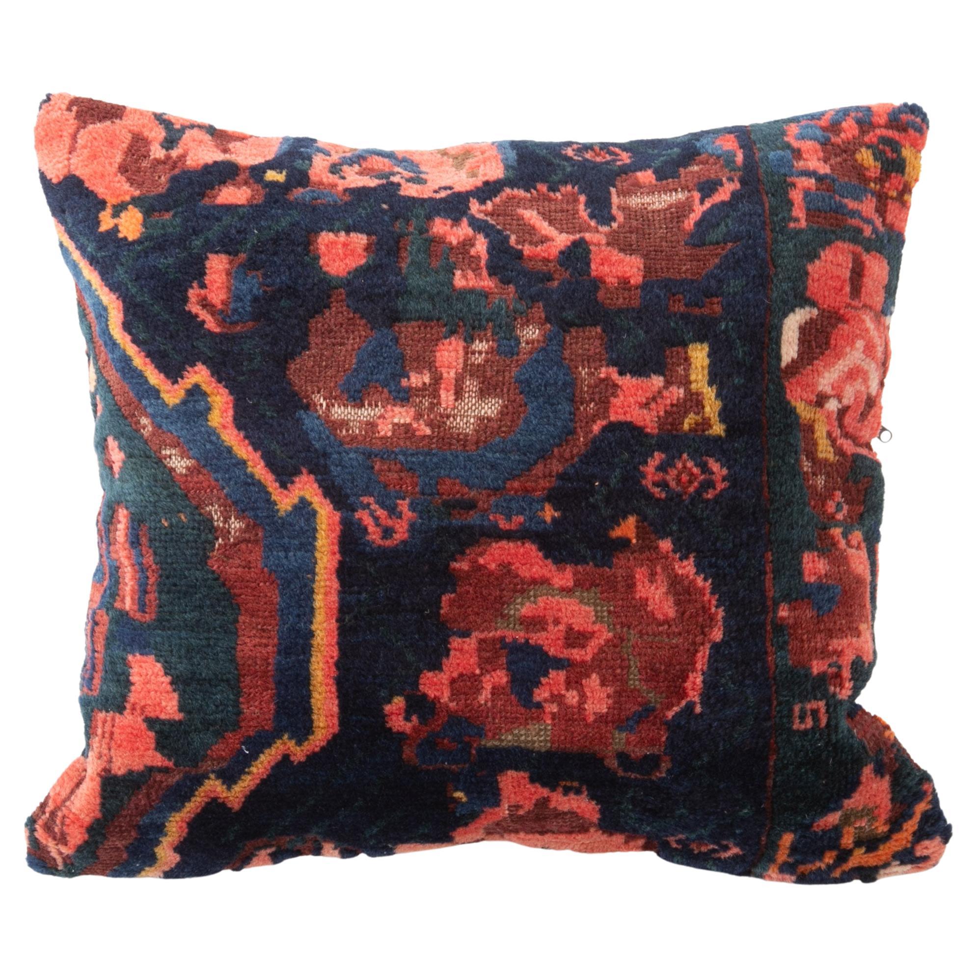 Rug Pillow Cover Made from a Caucasian Seychour Rug, Early 20th C. For Sale