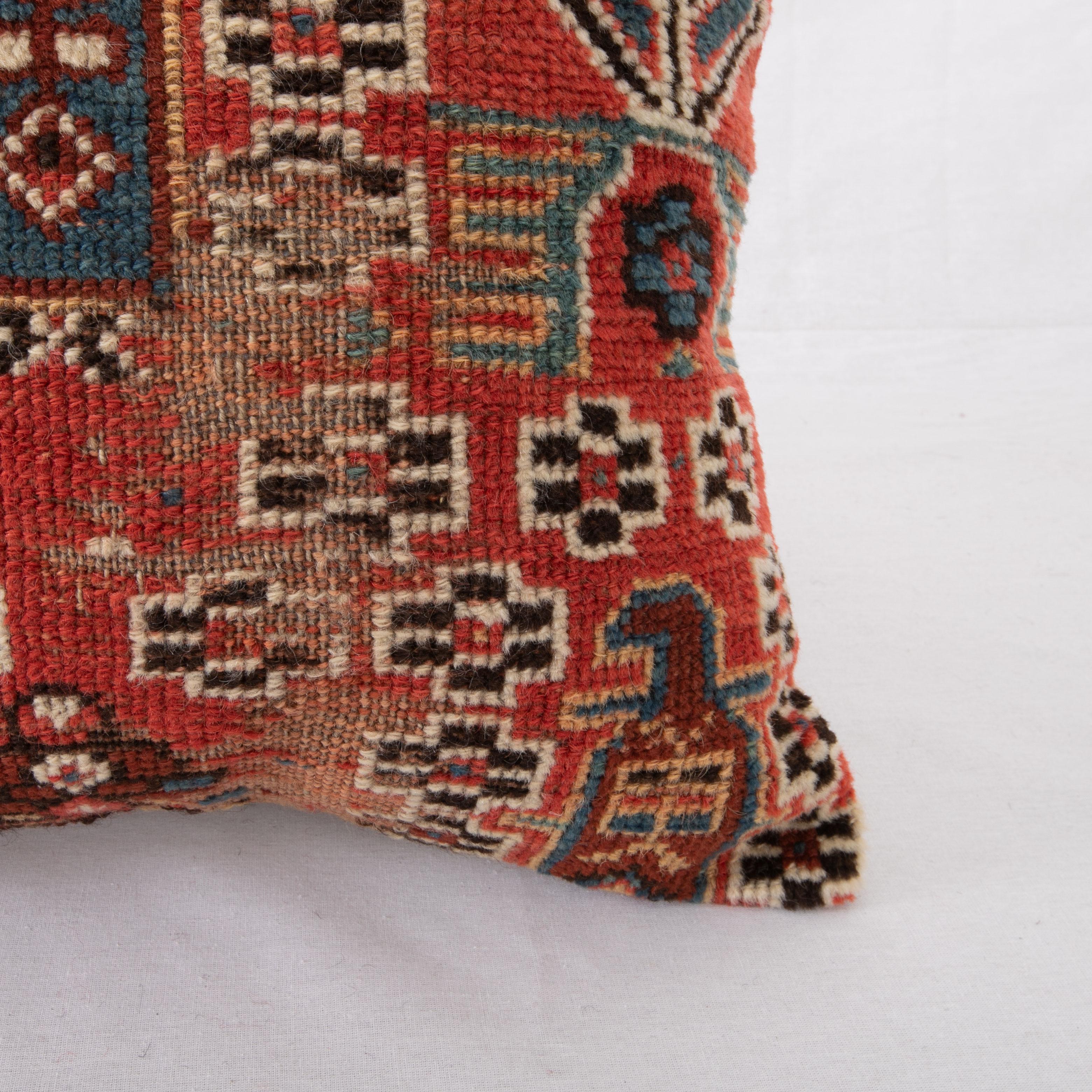 Hand-Woven Rug Pillow Cover Made from a Caucasian Shirvan Rug, Early 20th C For Sale