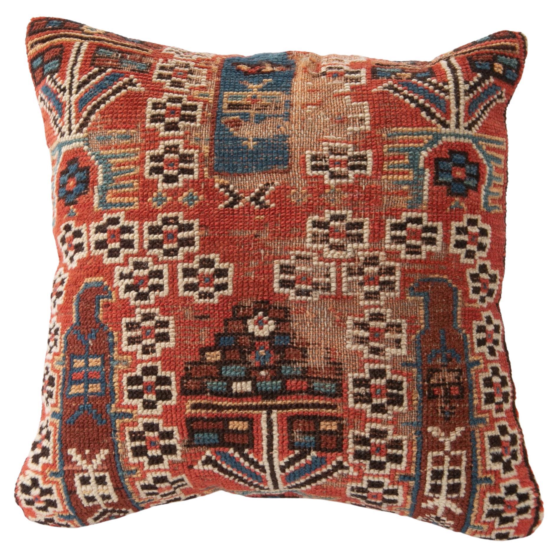 Rug Pillow Cover Made from a Caucasian Shirvan Rug, Early 20th C. For Sale