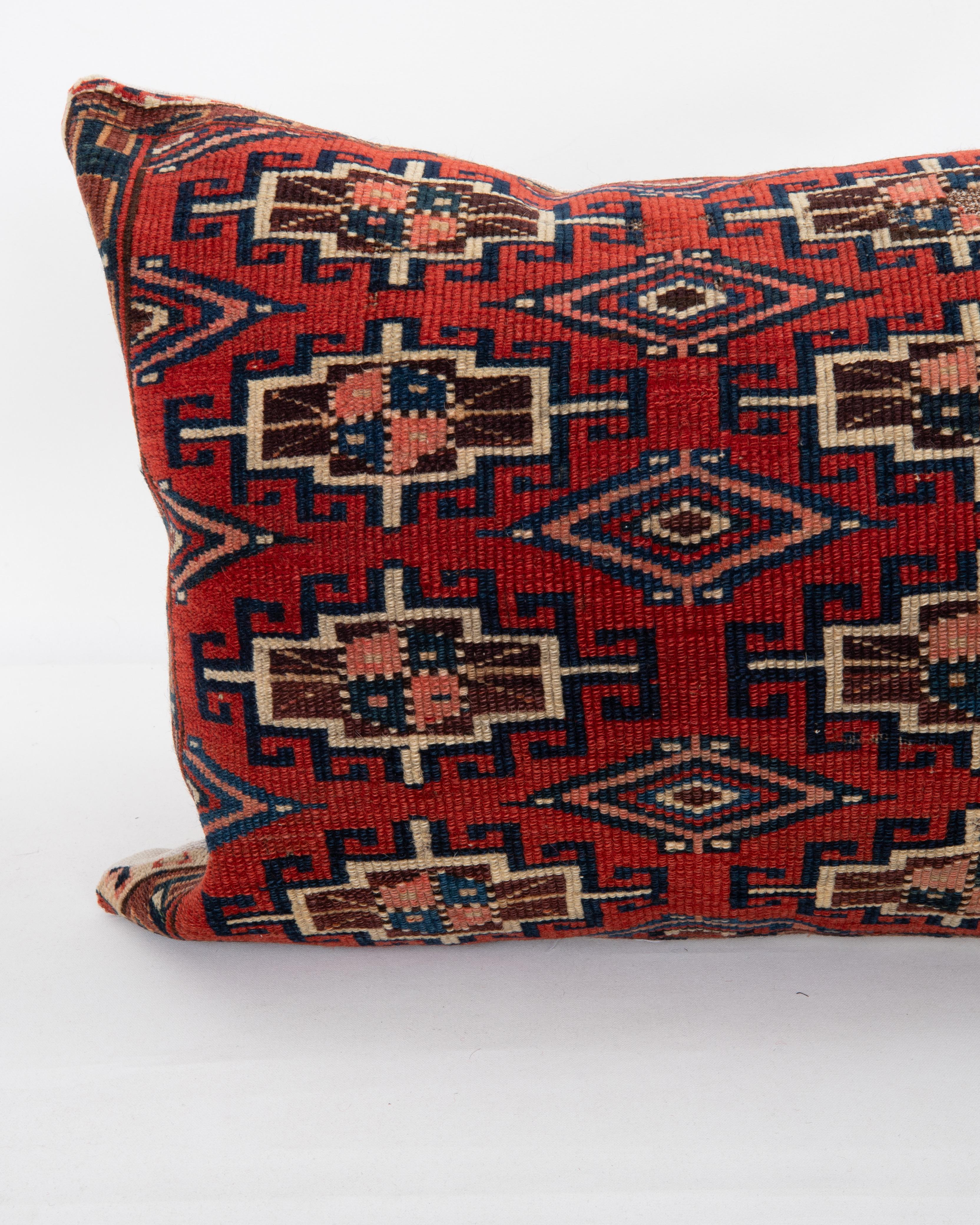 Tribal Rug Pillowcase Made from an Antique Turkmen Bag For Sale