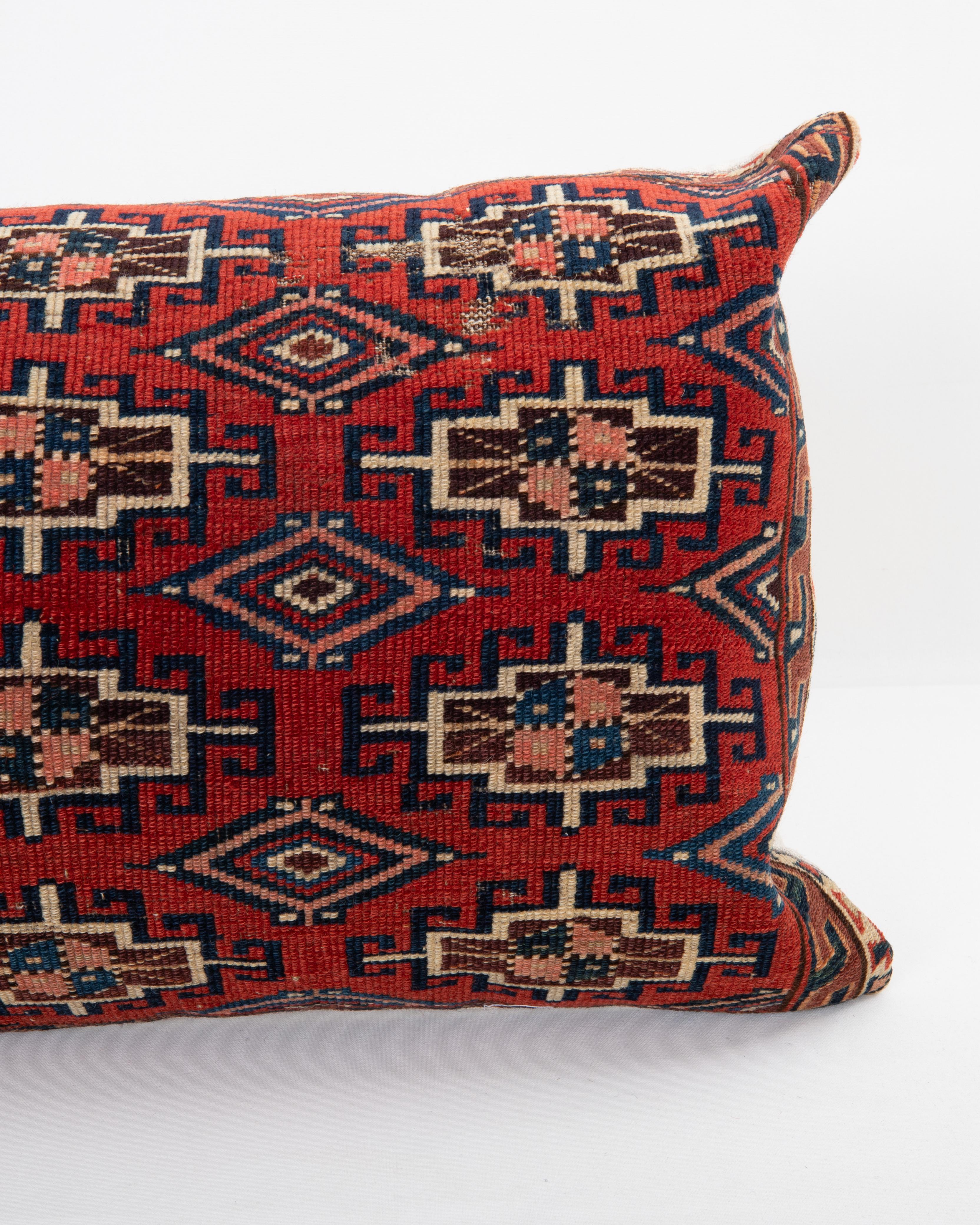 Hand-Woven Rug Pillowcase Made from an Antique Turkmen Bag For Sale