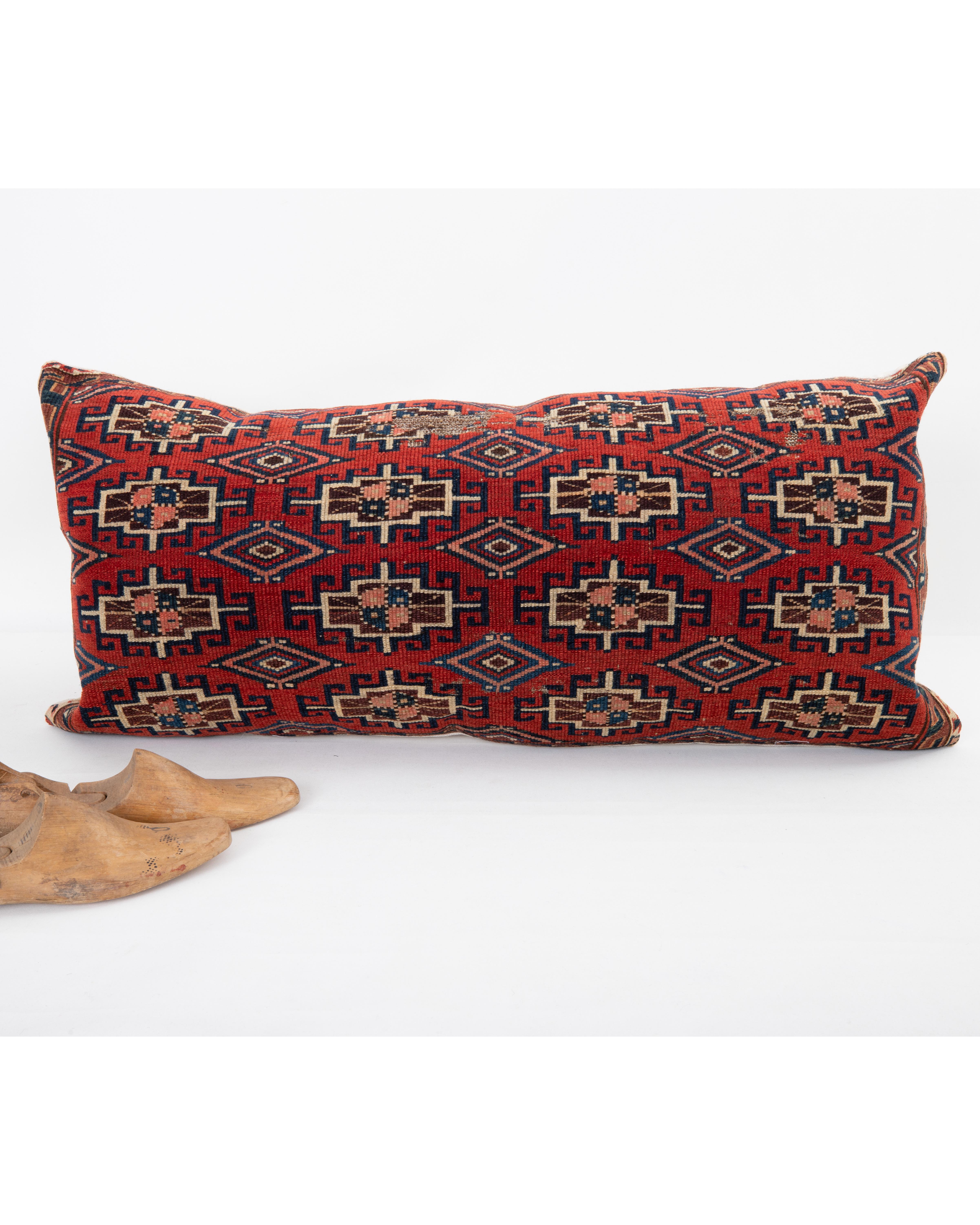 20th Century Rug Pillowcase Made from an Antique Turkmen Bag For Sale