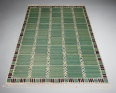 Rug ‘Salerno Green’ Designed by Barbro Nilsson for MMF, Sweden, 1948