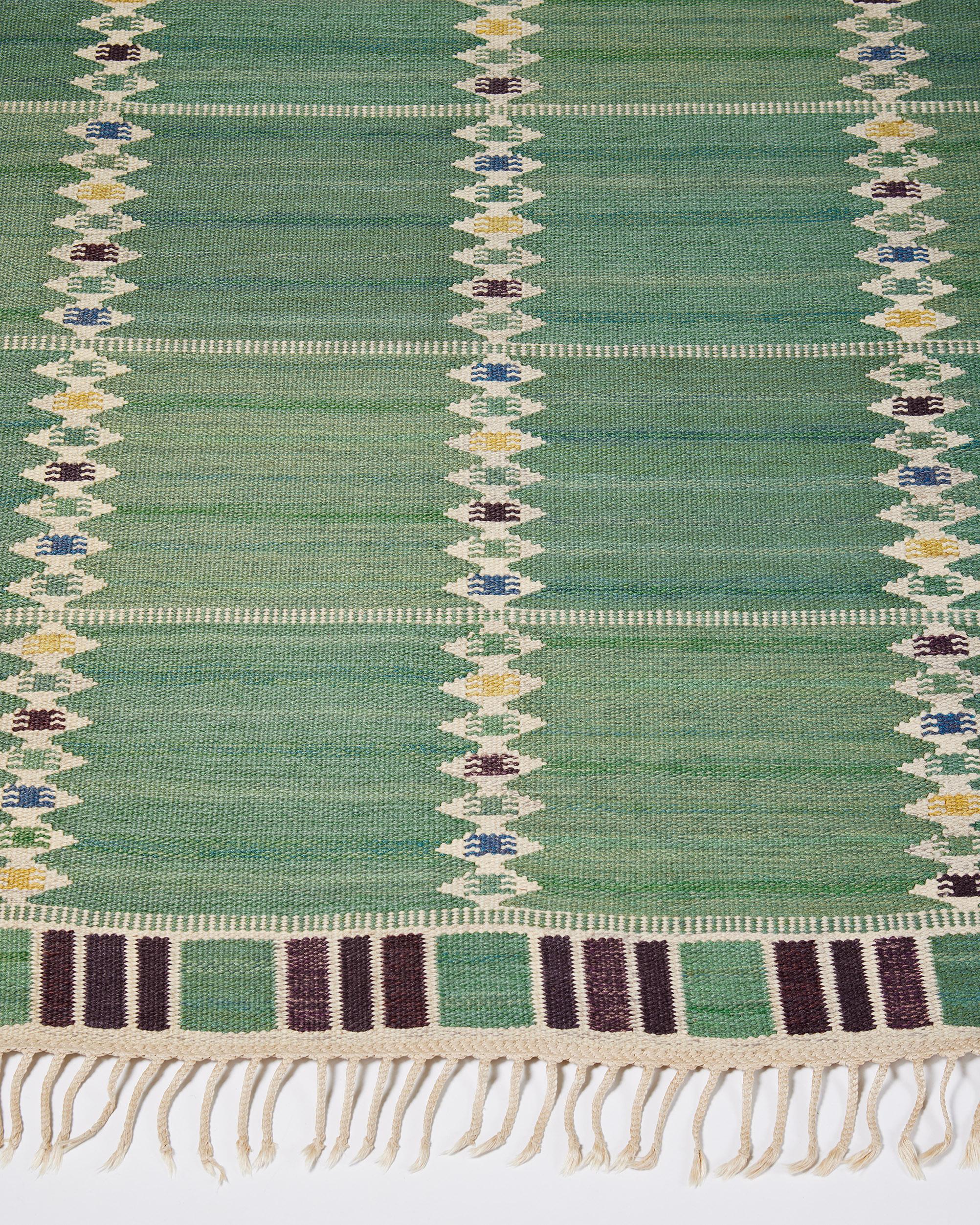 Swedish Rug ‘Salerno Green’ Designed by Barbro Nilsson for MMF, Sweden, 1948