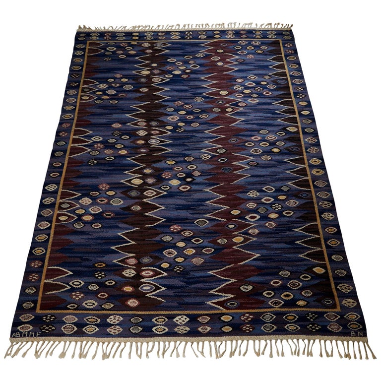 Rug “Seashells” Designed by Barbro Nilsson for MMF, Sweden, 1943 For ...