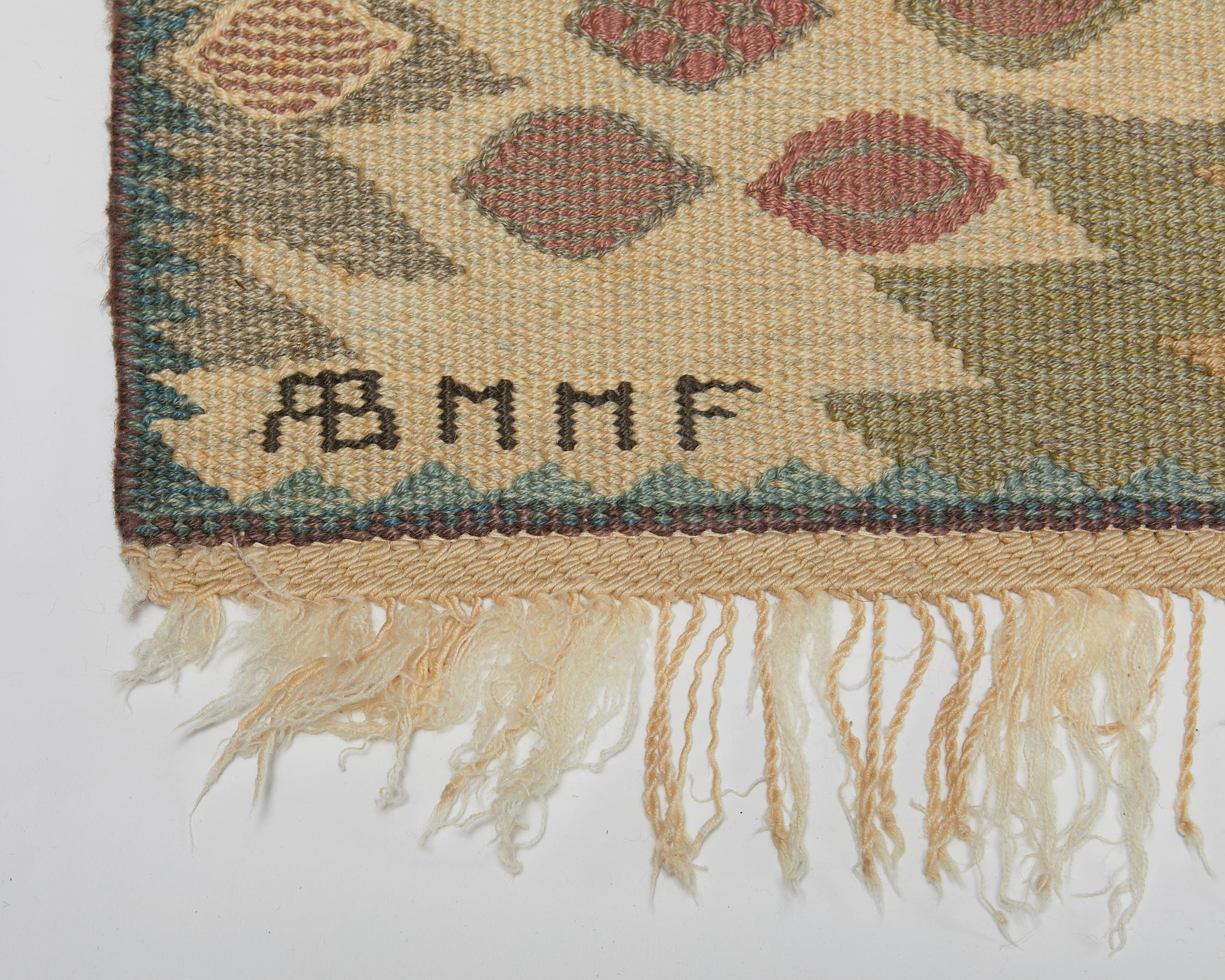 Swedish Rug ”Seaweed, Light” Designed by Barbro Nilsson for Märta Måås-Fjetterström AB