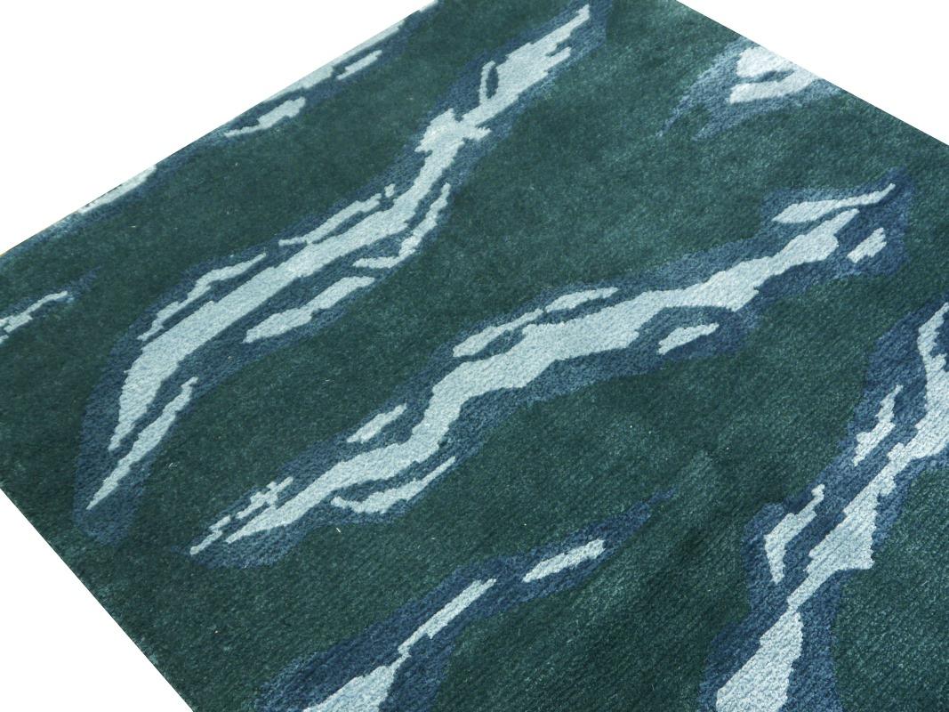 Tapis Tigre Soie Laine Noué à la main par Djoharian Collection Design/One Abstrait en vente 5