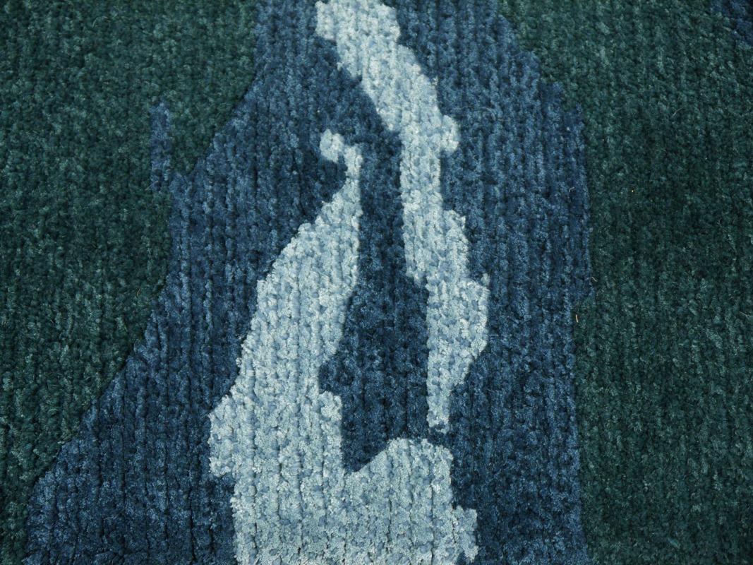 Teppich aus Seide und Wolle, handgeknüpft, Djoharian Kollektion, zeitgenössisches Design im Angebot 2