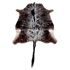 Rug, Wildebeest Hide, Chocolate Brown, South Africa, In Stock, New Hide Rug