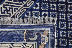 Rug - Carpet - Wool China Hand Knotted Blue en Yellow