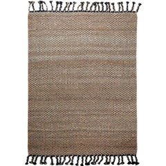 Rugged Hemp with Luxe Cotton Customizable River Weave Rug in Black Large