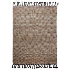 Rugged Hemp with Luxe Cotton Customizable River Weave Rug in Black Small
