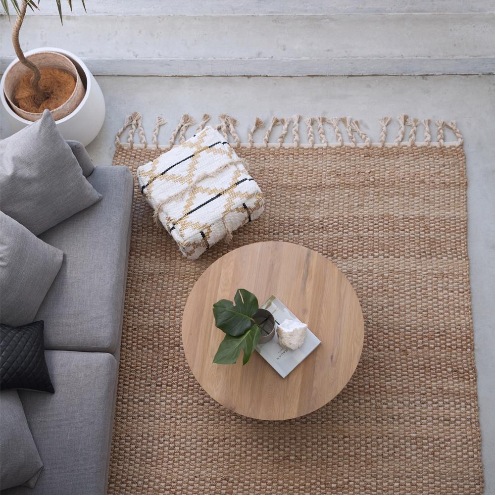 Indiano Tappeto a trama fluviale personalizzabile in canapa e cotone di lusso in bianco extra large in vendita