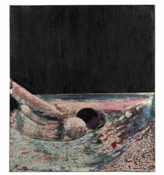 Giochi d'Acqua (Water Games)  - Oil Painting on canvas by Ruggero Savinio - 1975