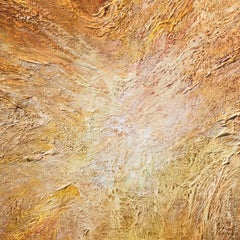 Birth of Light - Abstract Gestural Oil Painting with Orange and Yellow Colors