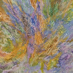 Enchanted Garden - Abstract Expressionist Painting, Green, Purple and Orange