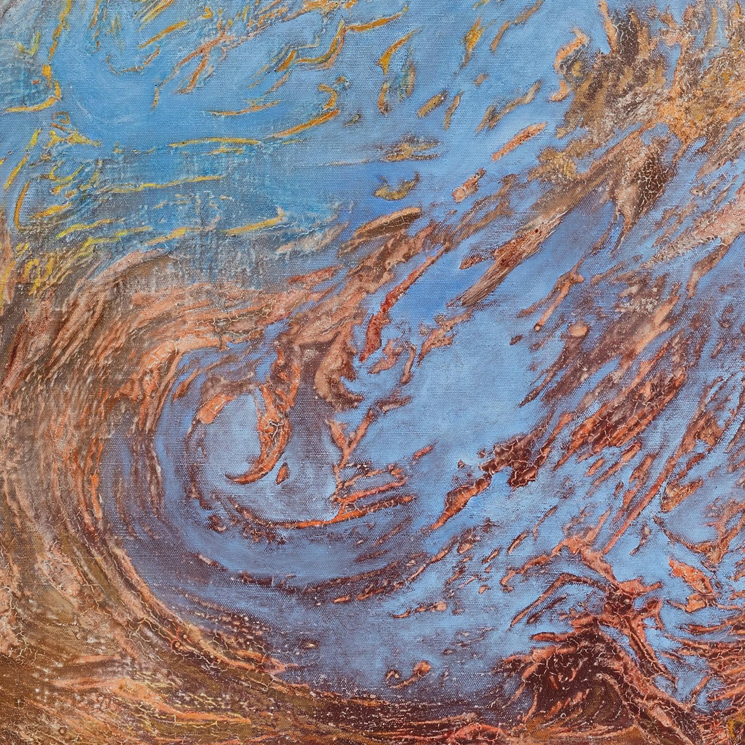 Materia y Antimateria - Pintura Expresionista Abstracta, Colores Pastel, Cielo - Abstract Painting Gris de Ruggero Vanni