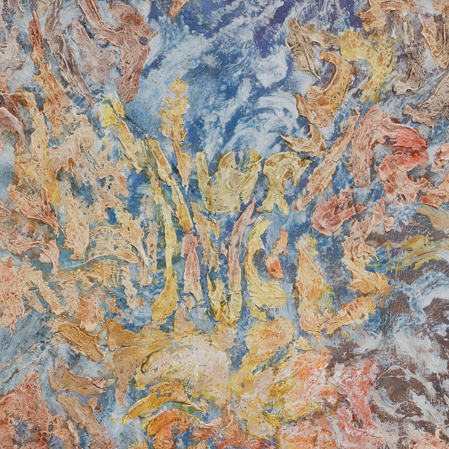 Ricerca della stabilità - Pittura espressionista astratta con colori tenui - Painting di Ruggero Vanni