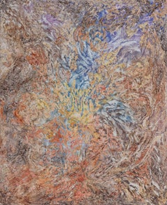 search of Stability - Abstraktes expressionistisches Gemälde mit gedämpften Farben