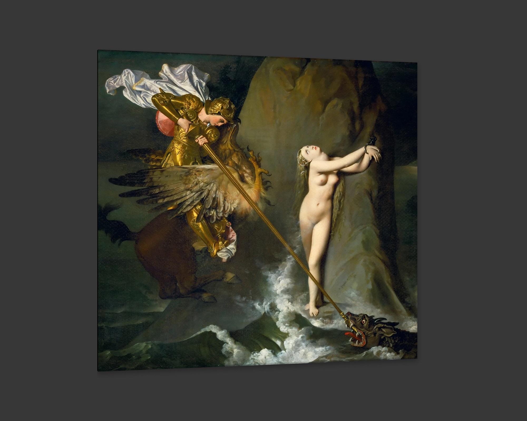 Ruggiero Rescuing Angelica, after Neoclassical Oil Painting by Jean Ingres In New Condition For Sale In Fairhope, AL