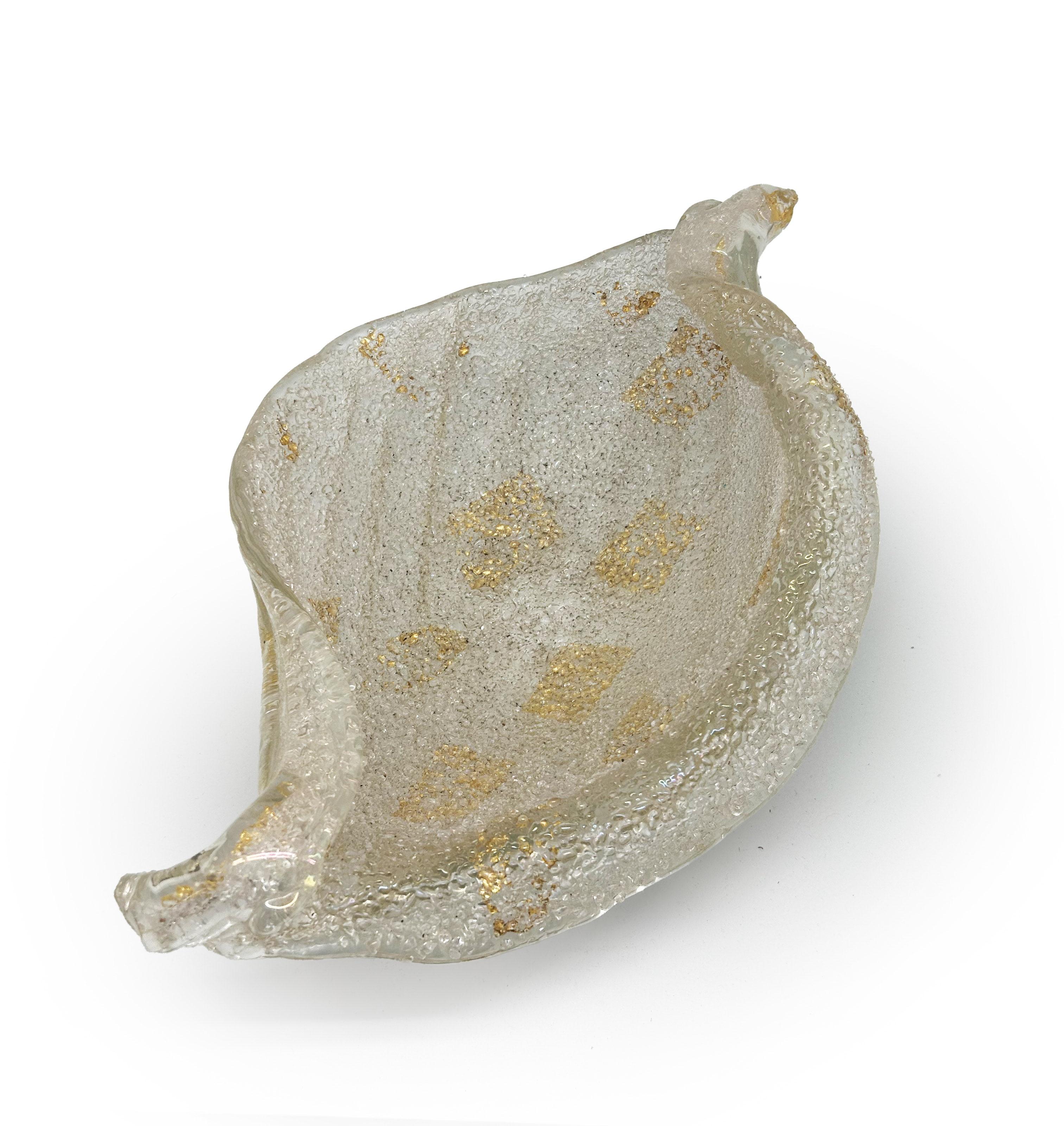 Mid-Century Modern Coupe 'Rugiadoso' par Ercole Barovier pour Barovier & Toso (1940) – Verre doré For Sale