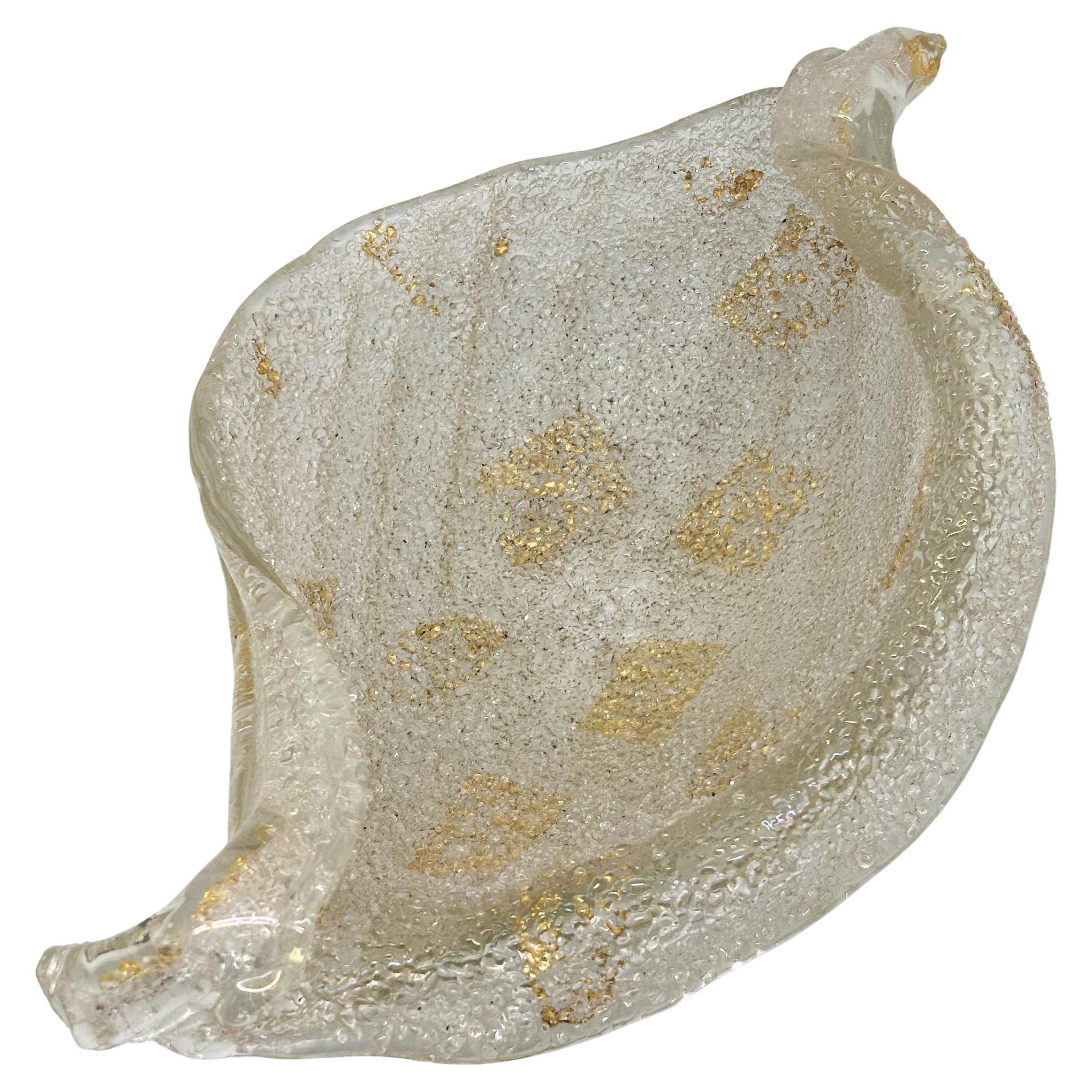 Coupe 'Rugiadoso' par Ercole Barovier pour Barovier & Toso (1940) – Verre doré For Sale