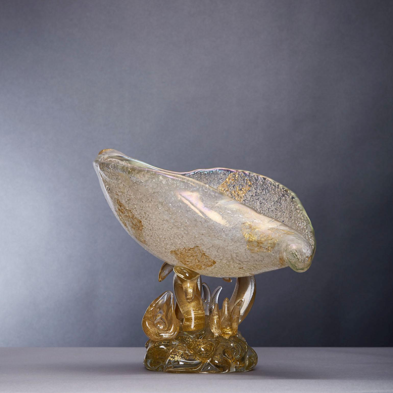 Centro de mesa de Ercole Barovier para Barovier, Toso & Co. 1940 en Rugiadoso Moderno de mediados de siglo en venta