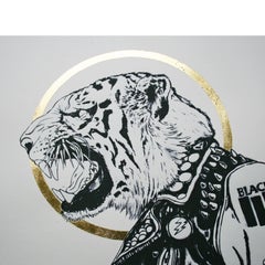 Crass Tiger Limited Edition Gold Leaf Artists Proof Print