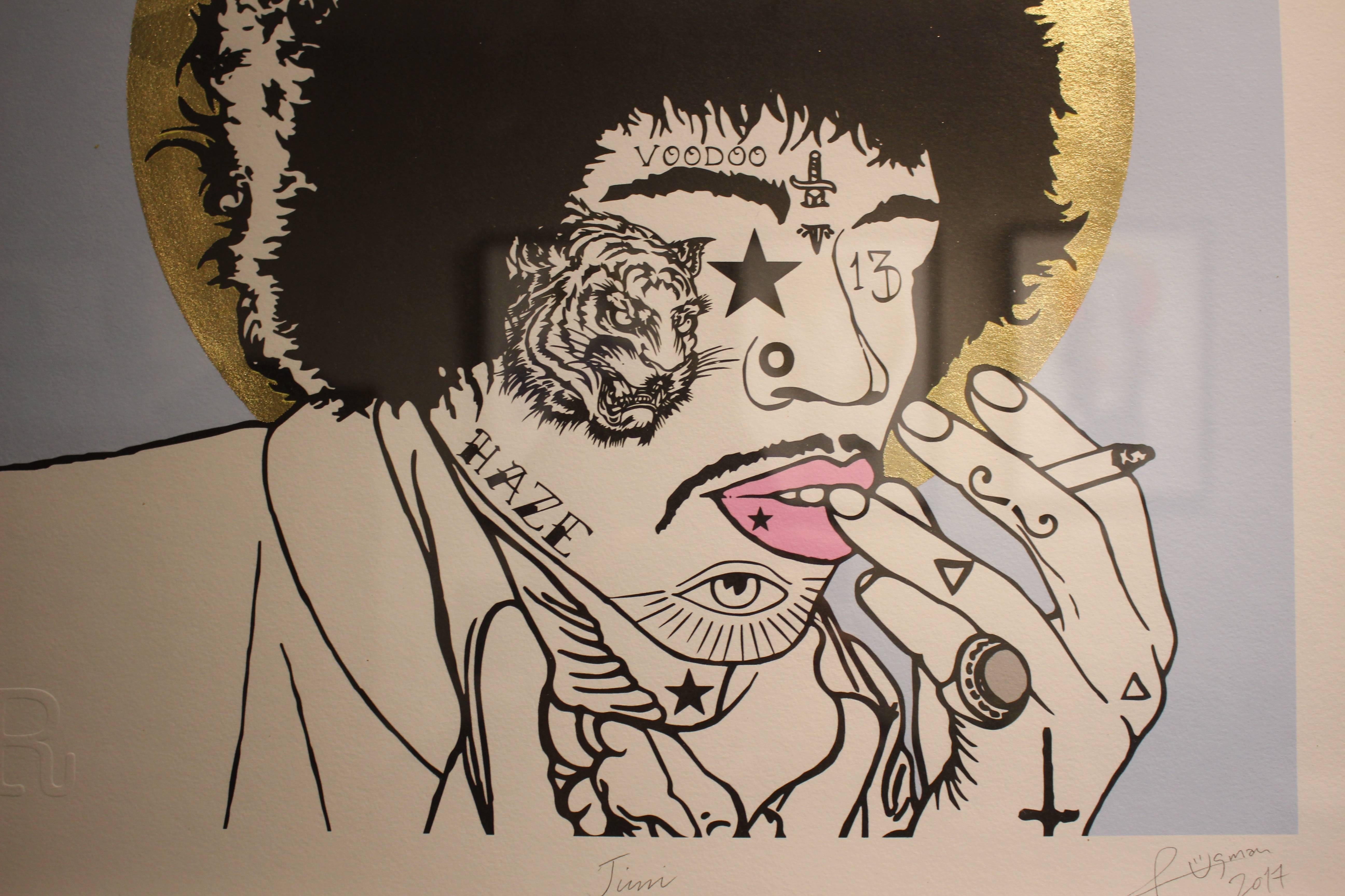 Jimi Hendrix - Print by Rugman