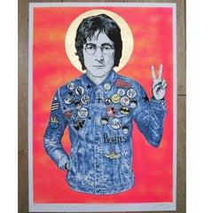 John Lennon Working Class Hero neon Red A/P