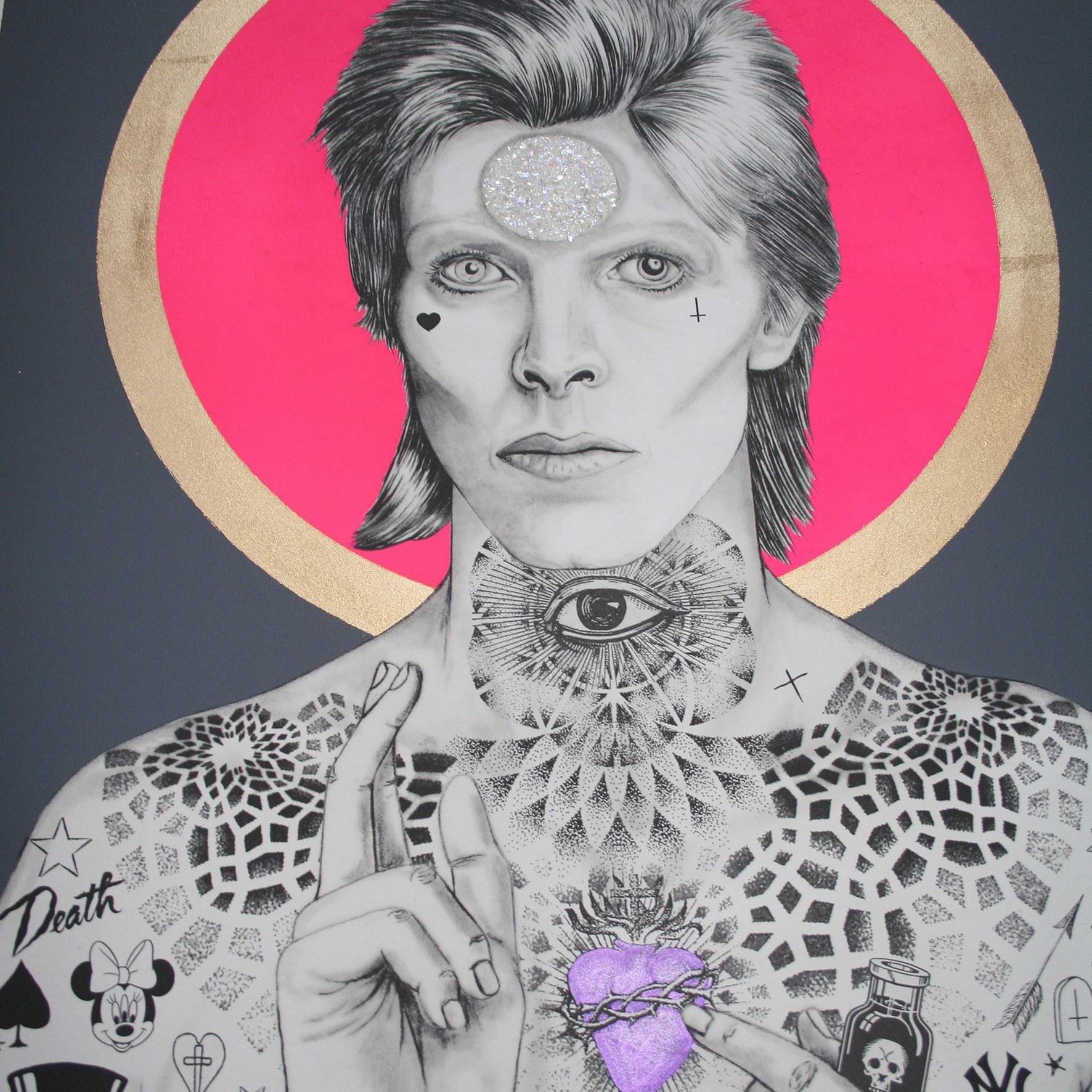 MERCURY Bowie Charcoal - Print by Rugman