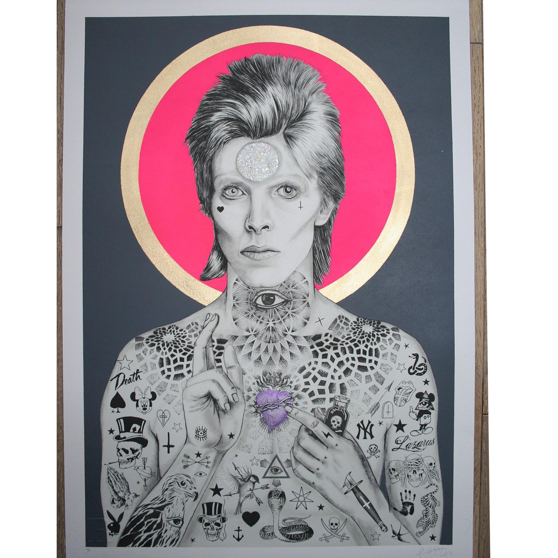 Rugman Portrait Print - MERCURY Bowie Charcoal