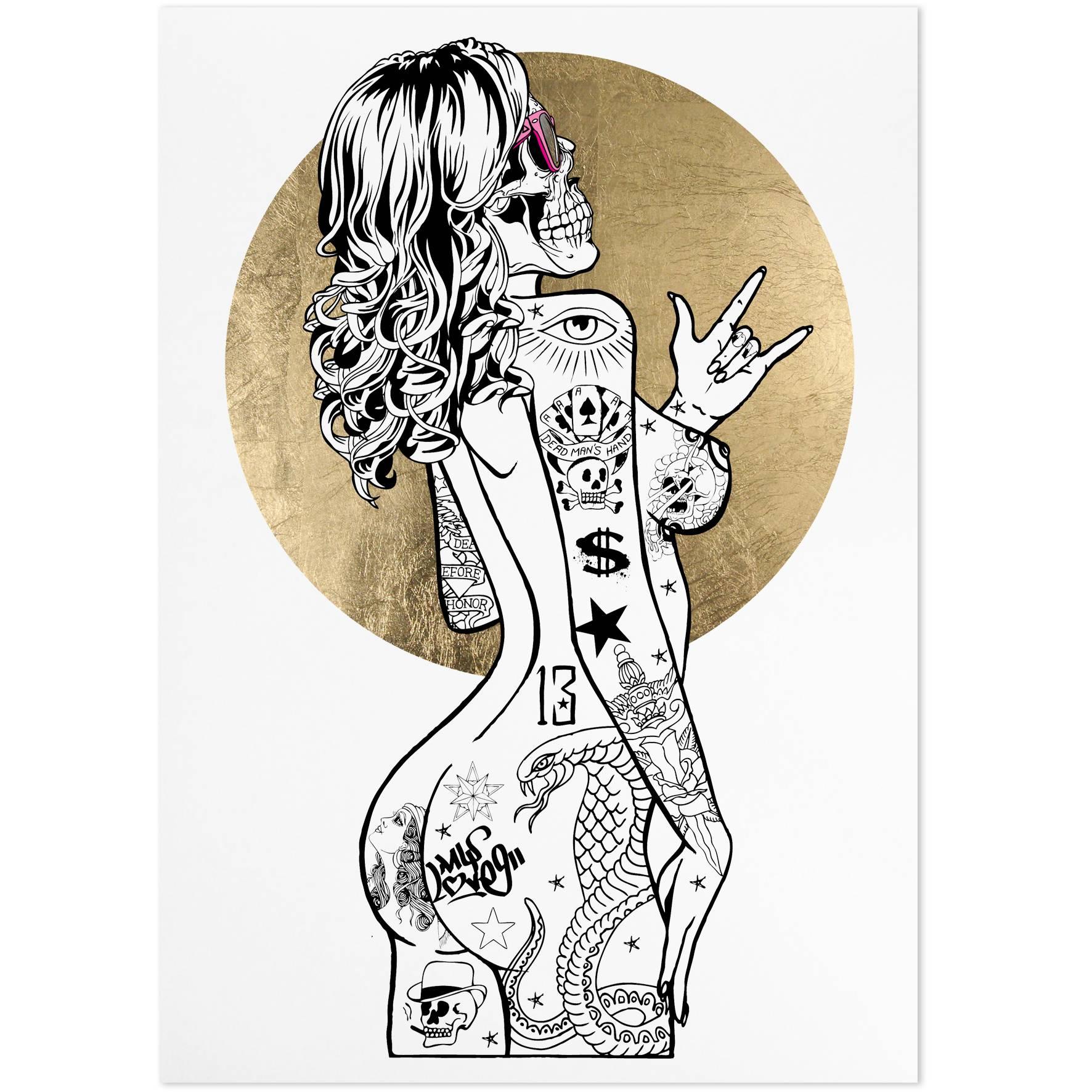 Smoking Chimp Gold Leaf Limited Edition A/P Print For Sale 5