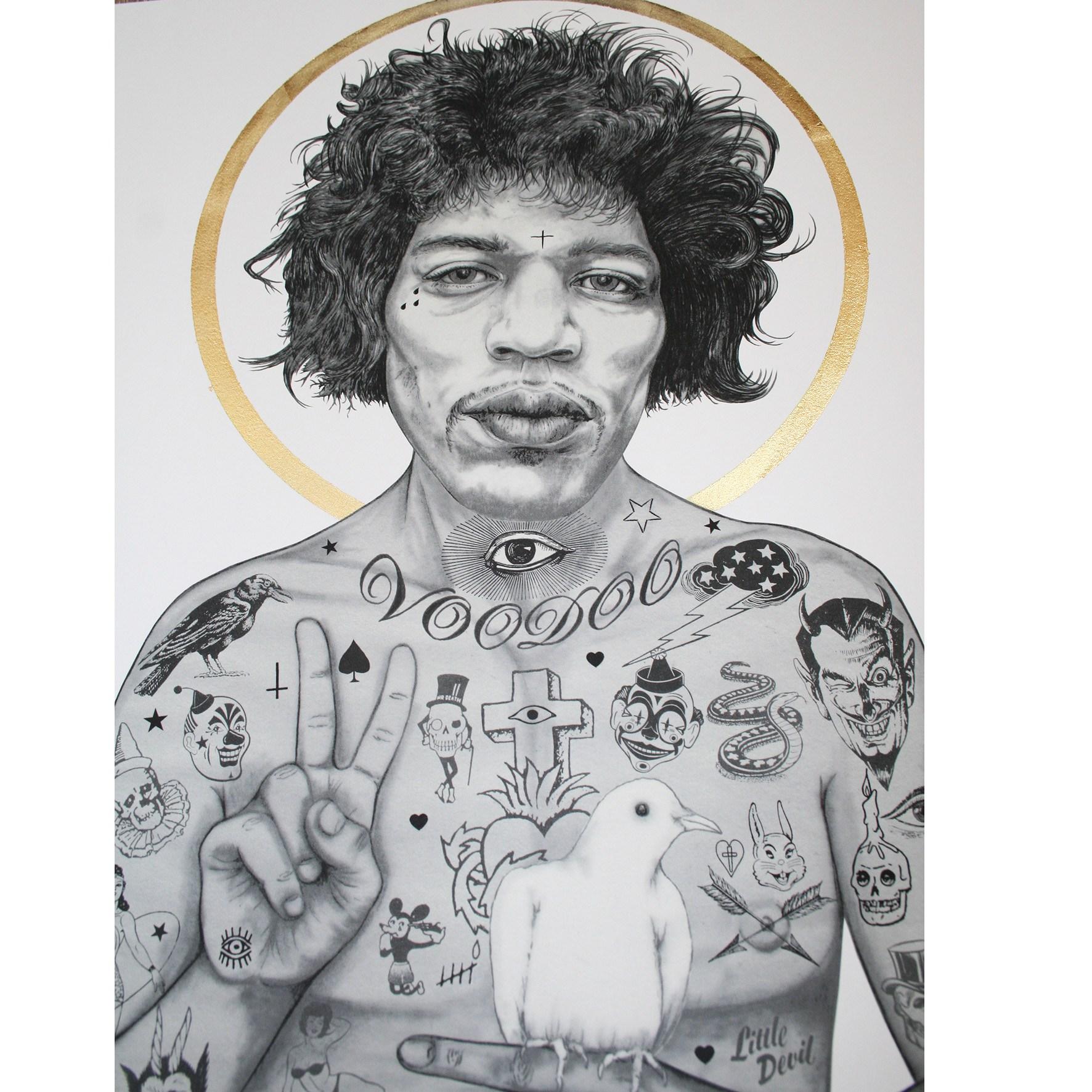 VOODOO – Jimi Hendrix Haze - Print by Rugman