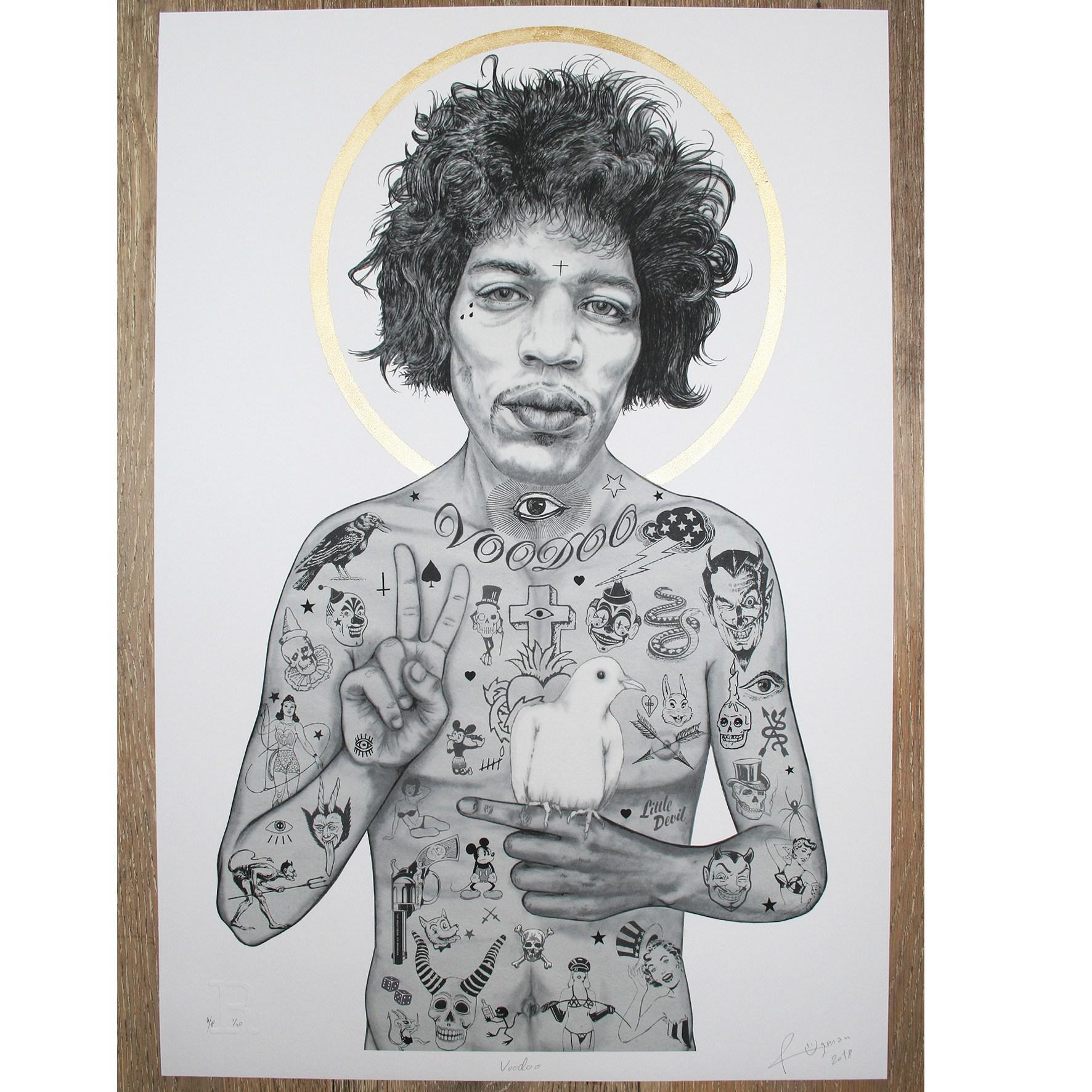 Rugman Portrait Print - VOODOO – Jimi Hendrix Haze