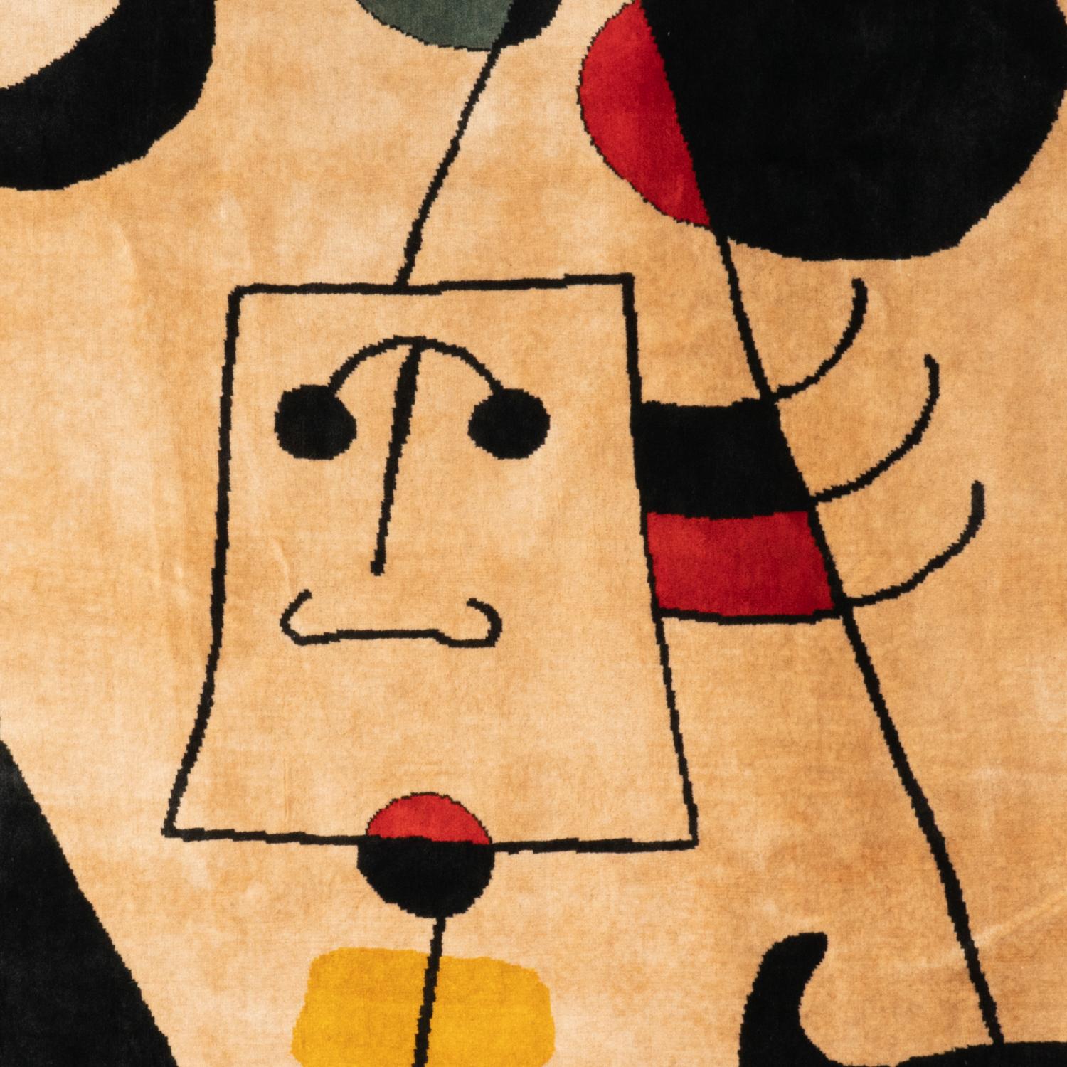 Vorleger,	oder	Wandteppich,	inspiriert	von	Joan	Miro.	Zeitgenössisch	Arbeit. (Unbekannt) im Angebot