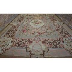 Rugs On Net Antique Napoleon III Design Ivory Flatwoven French Aubusson Carpet