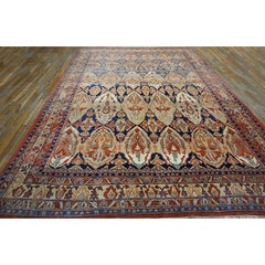 Rugs On Net Blue Large Tribal Vintage Shield Persian Mahal Sultanabad Carpet Rug