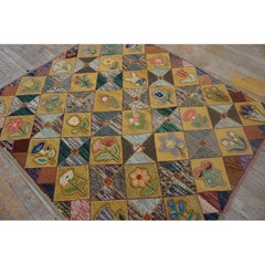 Rugs On Net Dated 1950 Initials SG American Folk Art Hooked Rug Americana Carpet