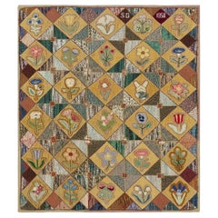 Rugs On Net Dated 1950 Initials SG American Folk Art Hooked Rug Americana Carpet