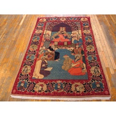 Rugs On Net Fine Colorful Mid 20th Century Signed Pictorial Persian Kashan Rug