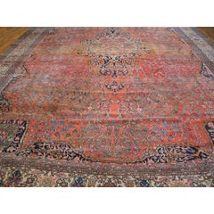 Alfombras En La Red Alfombra Persa Antigua Sarouk Farahan Rústica Roja De Gran Tamaño