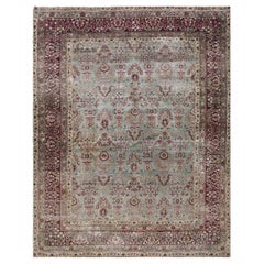Rugs On Net Gray Blue Antique Fine Floral Persian Kerman Rug Room Size Carpet