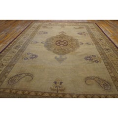 Rugs On Net Ivory Room Size Antique Indian Paisley Design Amritsar Rug Carpet
