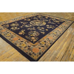 Rugs On Net Navy Antique Floral Medallion Chinese Art Deco Rug