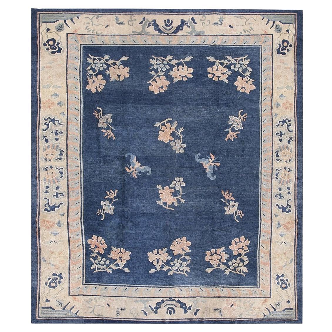 19th Century Hand-Knotted Chinese Peking Carpet, Qing Style, 1880s For Sale